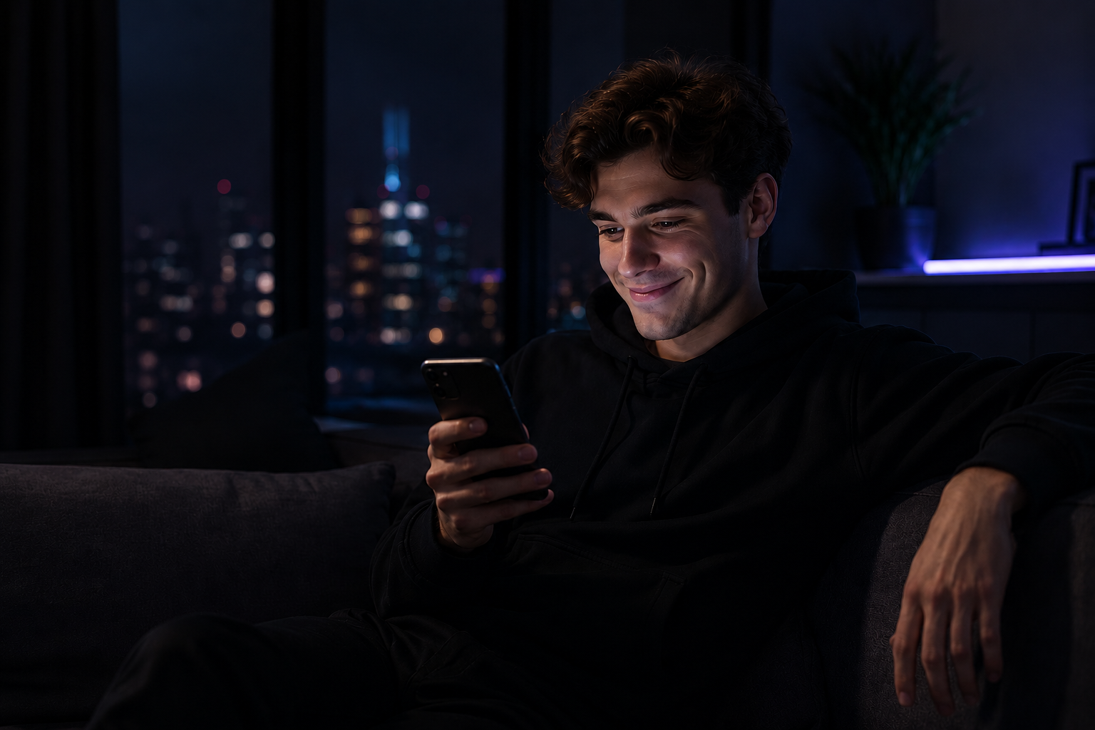 Founder reviewing a successful trademark filing on his phone